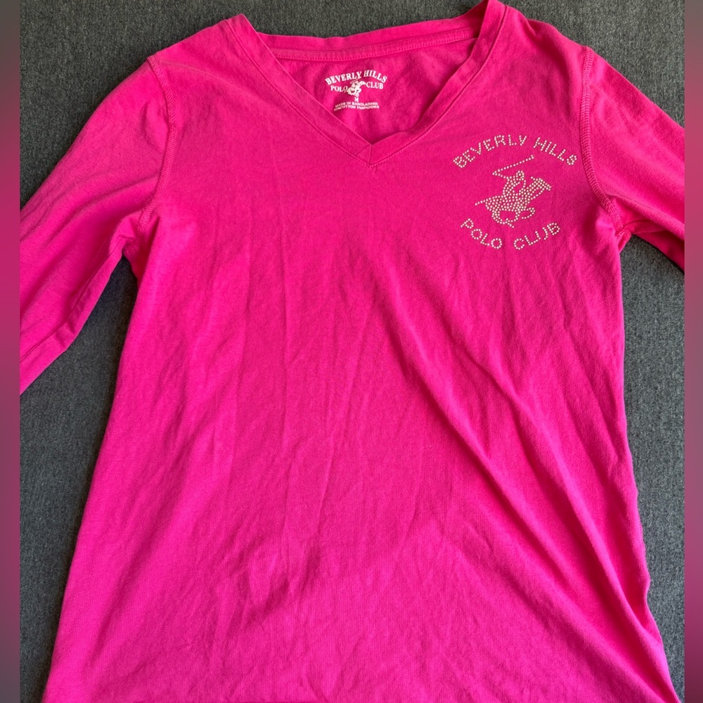 Beverly Hills Polo Club Hot Pink Long Sleeve